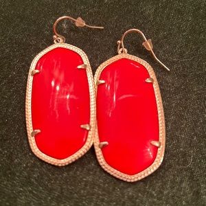 Kendra Scott red gold Danielle drop earrings blue gently used